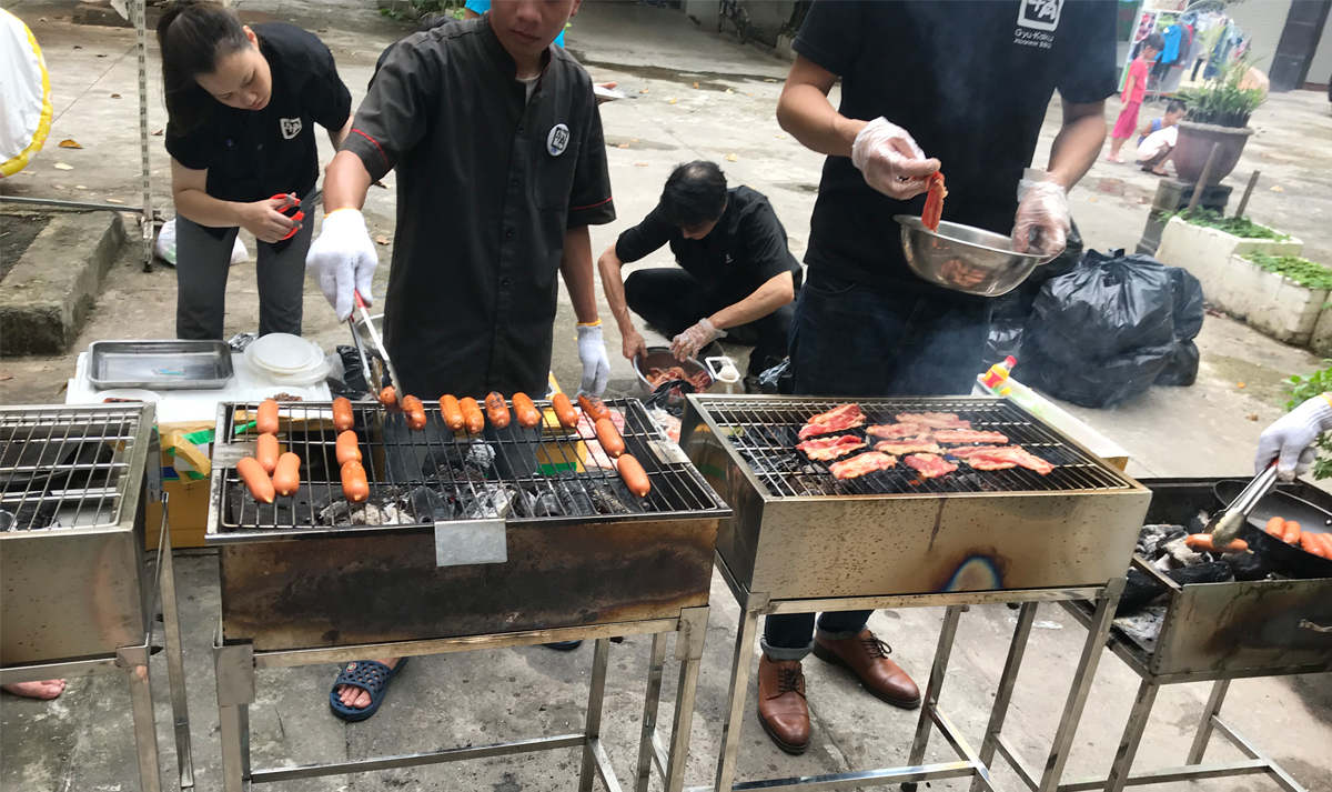 .親子遠足2018農村から戻ったとは牛角BBQでお腹いっぱい